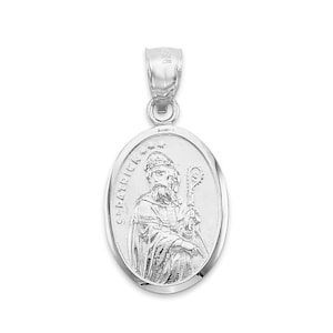 Sterling Silver St. Patrick Medal Pendant: Irish Catholic Jewelry
