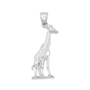 Sterling Silver Giraffe Pendant: Diamond Cut Safari Necklace
