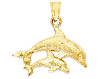 10k Gold Dolphin Necklace, Dolphin Gifts Nautical Jewelry Beach Necklace Ocean Lover Gift for Women Dolphin Jewelry, Nature Necklace for Her