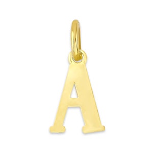 10k/14k Solid Gold A-Z Initial Charm, Personalized Letter Charm, Alphabet Necklace Charm, Elegant Gold Jewelry Gift for Her Birthday Present