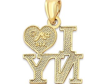 14Kソリッドゴールド「I Love NY」ペンダントネックレス：ステート