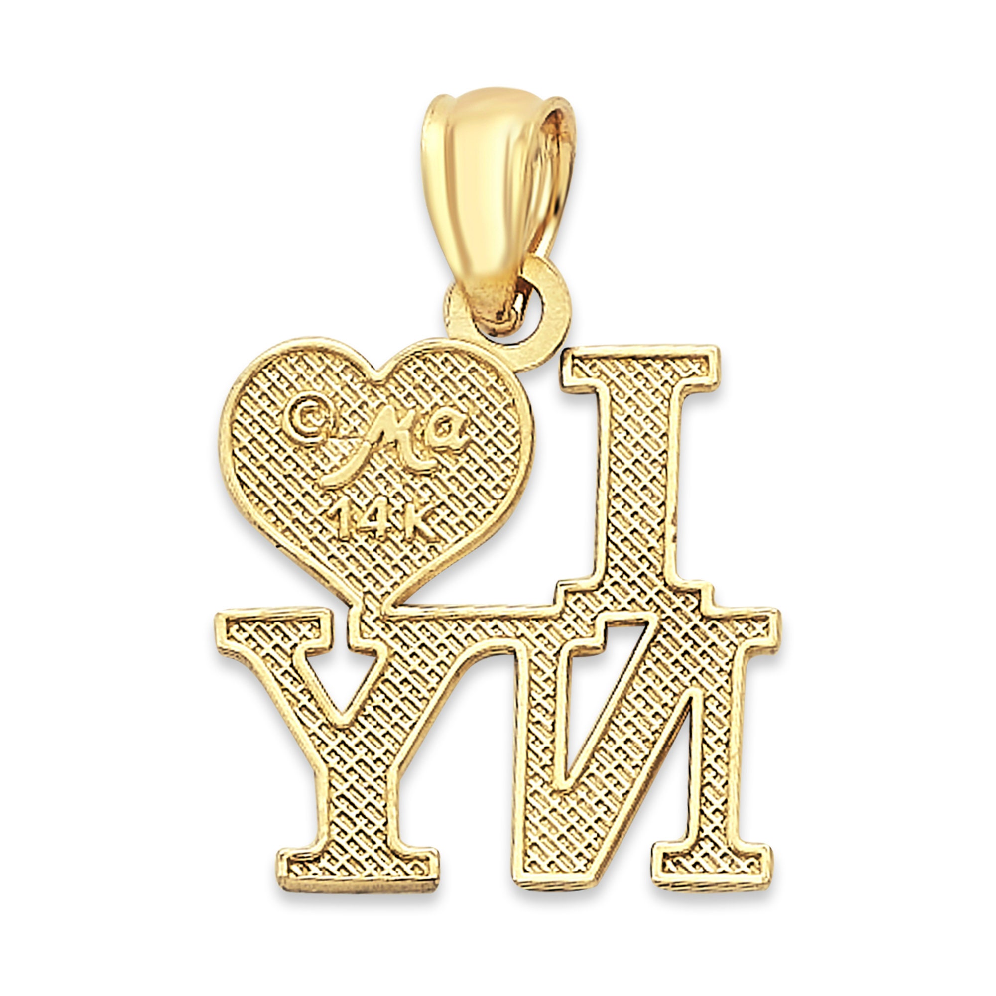 14Kソリッドゴールド「I Love NY」ペンダントネックレス：ステート