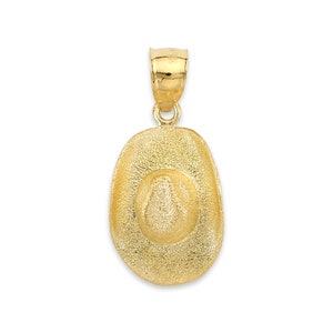 Solid Gold Cowboy Hat Pendant: 10k/14k Diamond Cut Western Jewelry