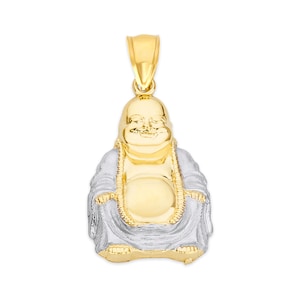 10k Solid Gold Buddha Pendant Necklace: Religious Nirvana Jewelry