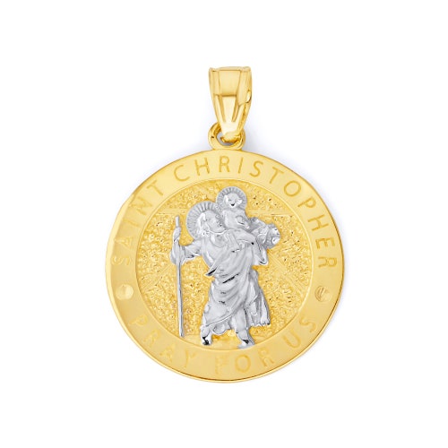 Solid Gold St Christopher Necklace 