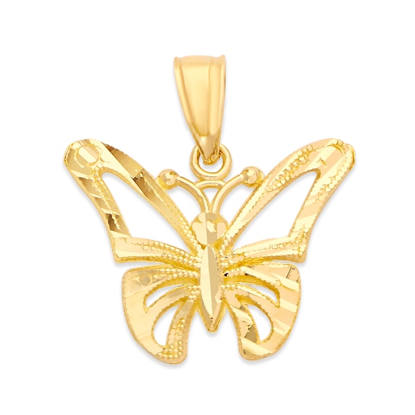 14k Real Solid Gold Butterfly Necklace, Butterfly Wings Pendant Gifts for Birthday Womens Necklace, Gifts for Valentines Day Butterfly Charm