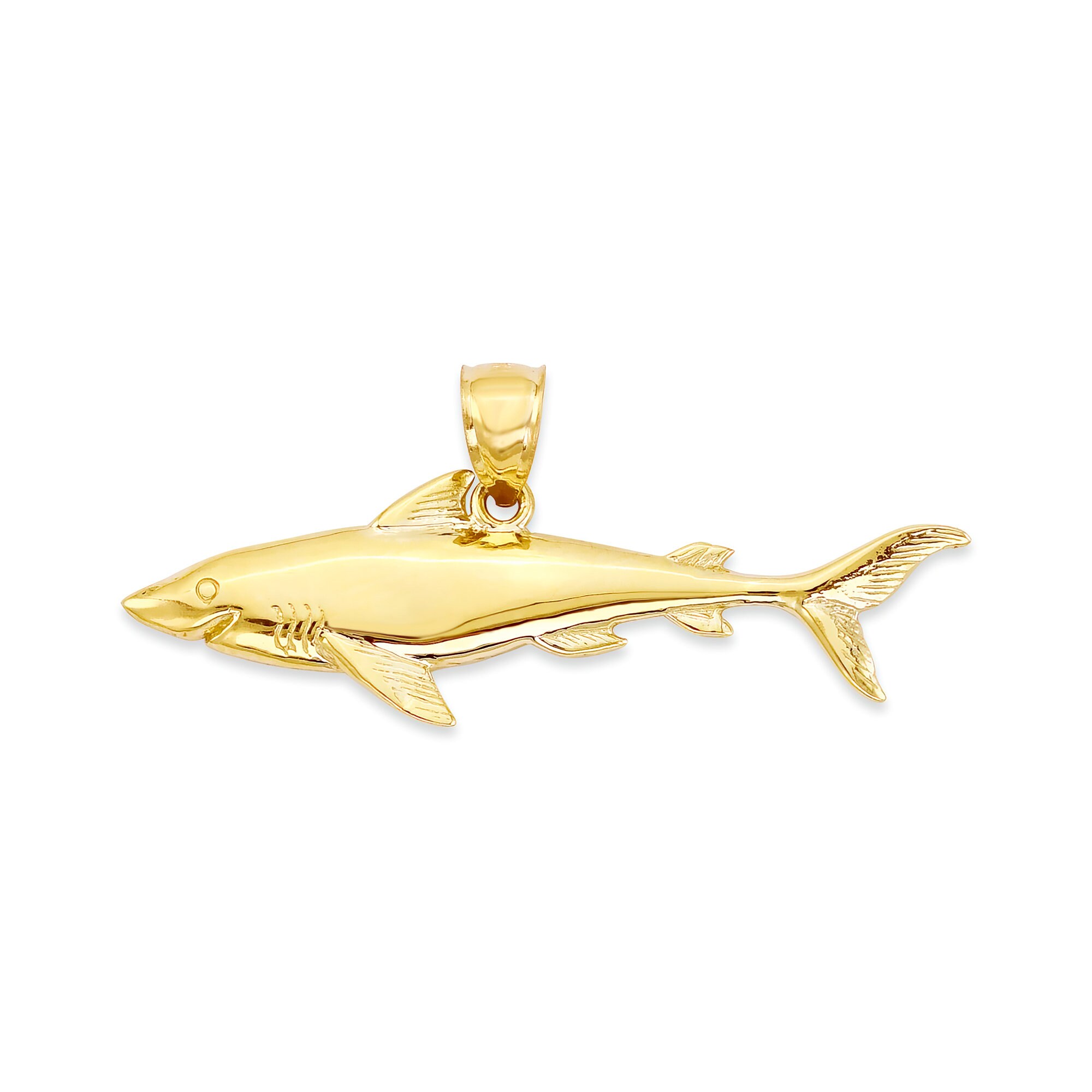 14k Gold Shark Necklace Great White 