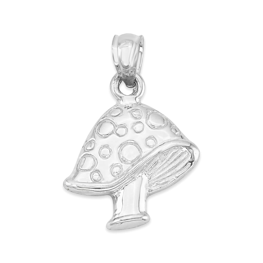 Silver Mushroom Necklace Magic Mushroom Pendant With Solid Etsy