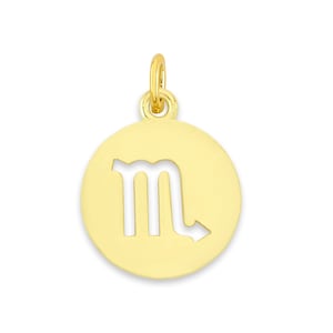 Amuletos de ouro maciço do Zodíaco - Pingente de signo astrológico de ouro 10k ou 14K - Disponível em todos os 12 símbolos do horóscopo - Joias de signo de nascimento