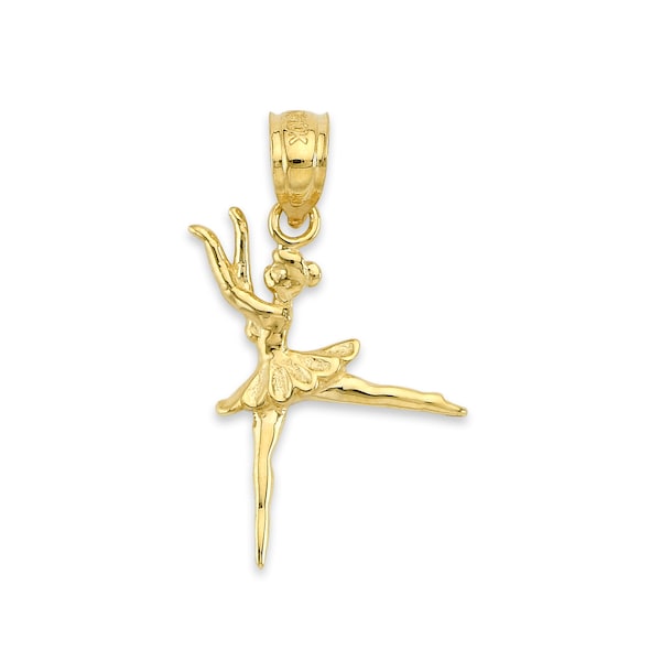 Solid Gold Dancer Pendant Available in 10k or 14k - Unique Symbol Jewelry Motivation Gifts