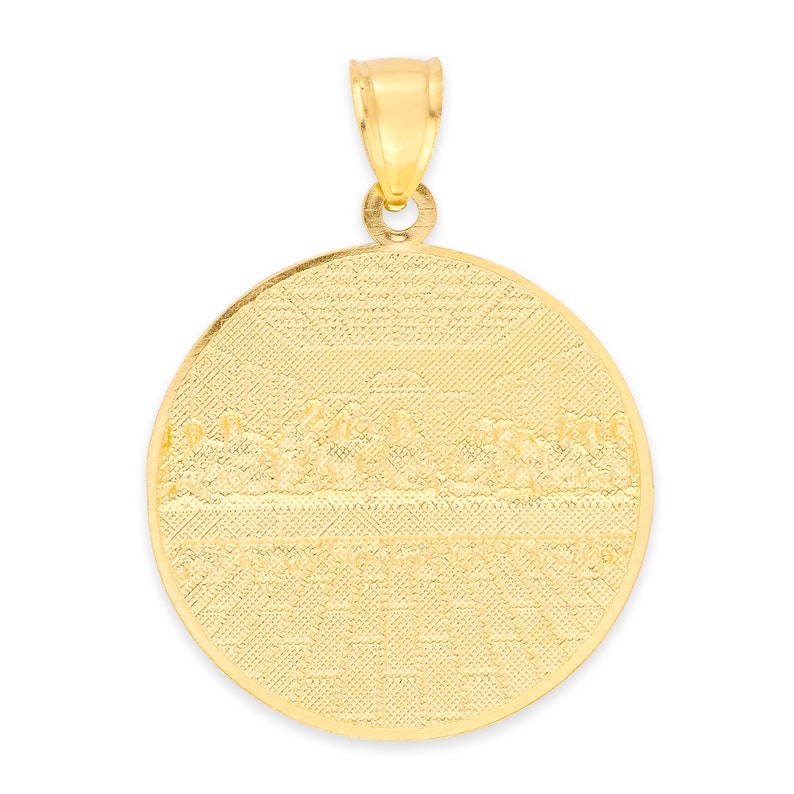 14k Gold Last Supper Necklace With Diamond Cut Finish Solid Etsy