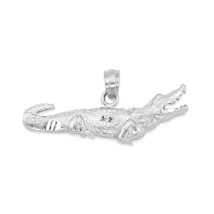 925 Sterling Silver Alligator Necklace, Crocodile Pendant for Men or Women, Silver Florida Jewelry, Gator Charm, Southern Gifts for Girls