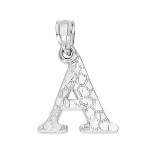 Collar inicial de plata 925 pepita de plata de ley colgante inicial nombre collar regalos para ella joyería personalizada regalos iniciales de las mujeres