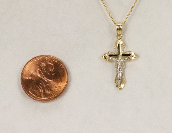 Rhodium-plated 925 Silver Latin Crucifix Pendant with 16 Necklace Jewels Obsession Cross Necklace