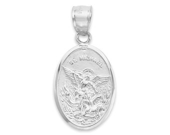 925 Sterling Silver St Michael Pendant, St Michael Pendant Firefighter Gifts Protection Jewelry Police Gifts Graduation Gifts
