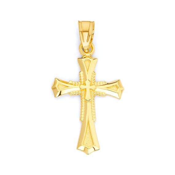 Baptism gold cross necklace deals