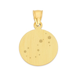 10k Echtgold gravierte Münze Anhänger mit Astrologie Karte, personalisierte Sternzeichen Schmuck Geschenke für sie, Horoskop Schmuck Geburtstagsgeschenke
