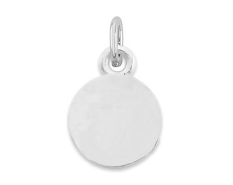 925 Sterling Silver Engravable Pendant - Double-Sided Customizable Charm - Personalized Jewelry Gift - Blank Disc for Names, Dates, Messages