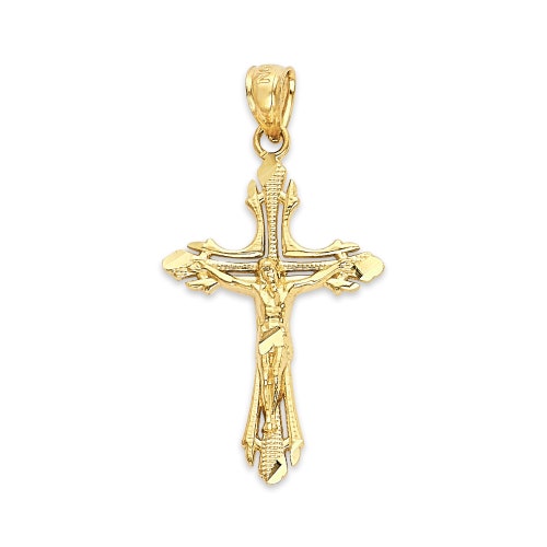 14k Real Solid Gold Crucifix Necklace 