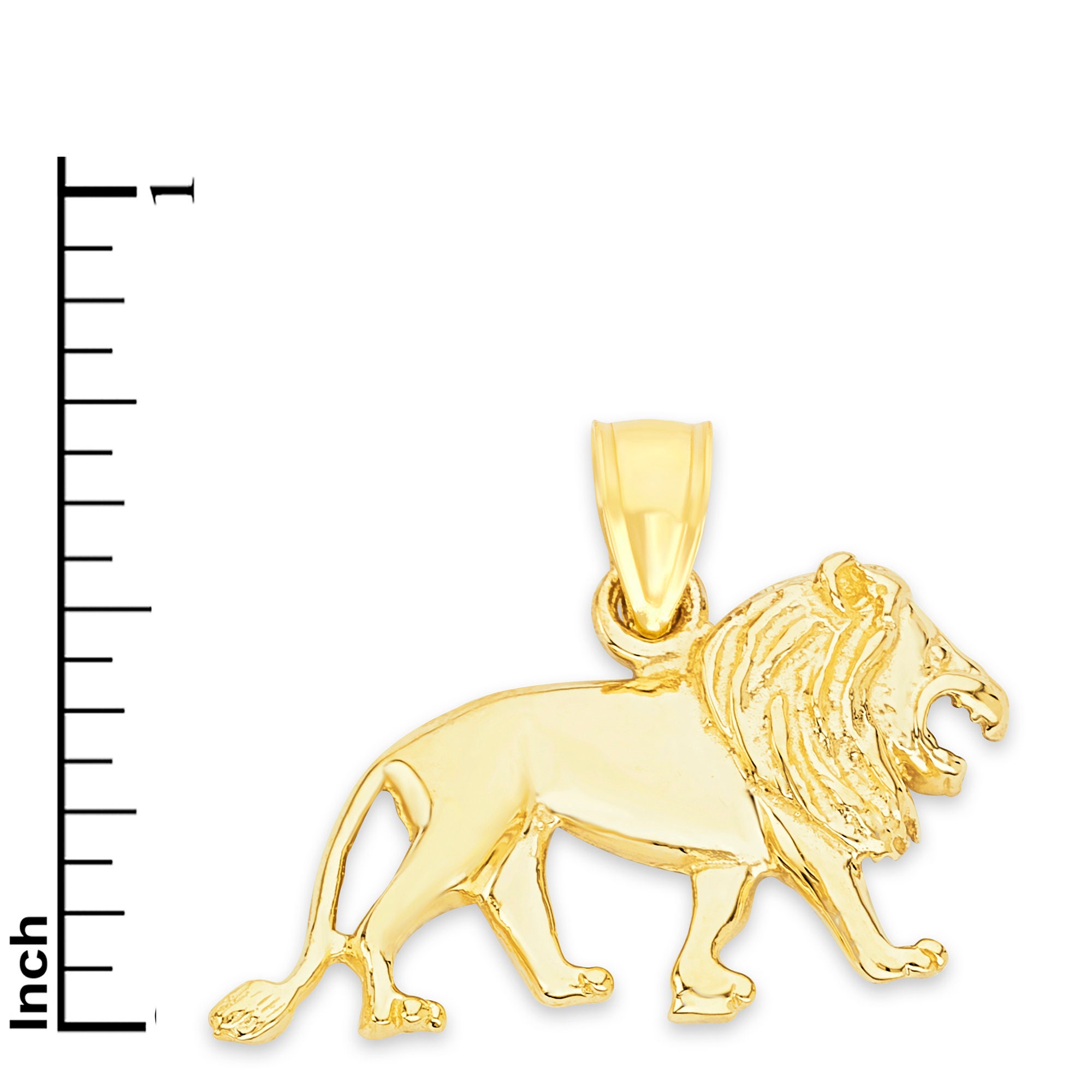 14k Solid Gold Lion Necklace, Leo Zodiac Necklace King Lion
