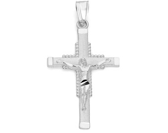 925 sterlingzilveren kruisbeeldhanger: religieus cadeau diamantgeslepen