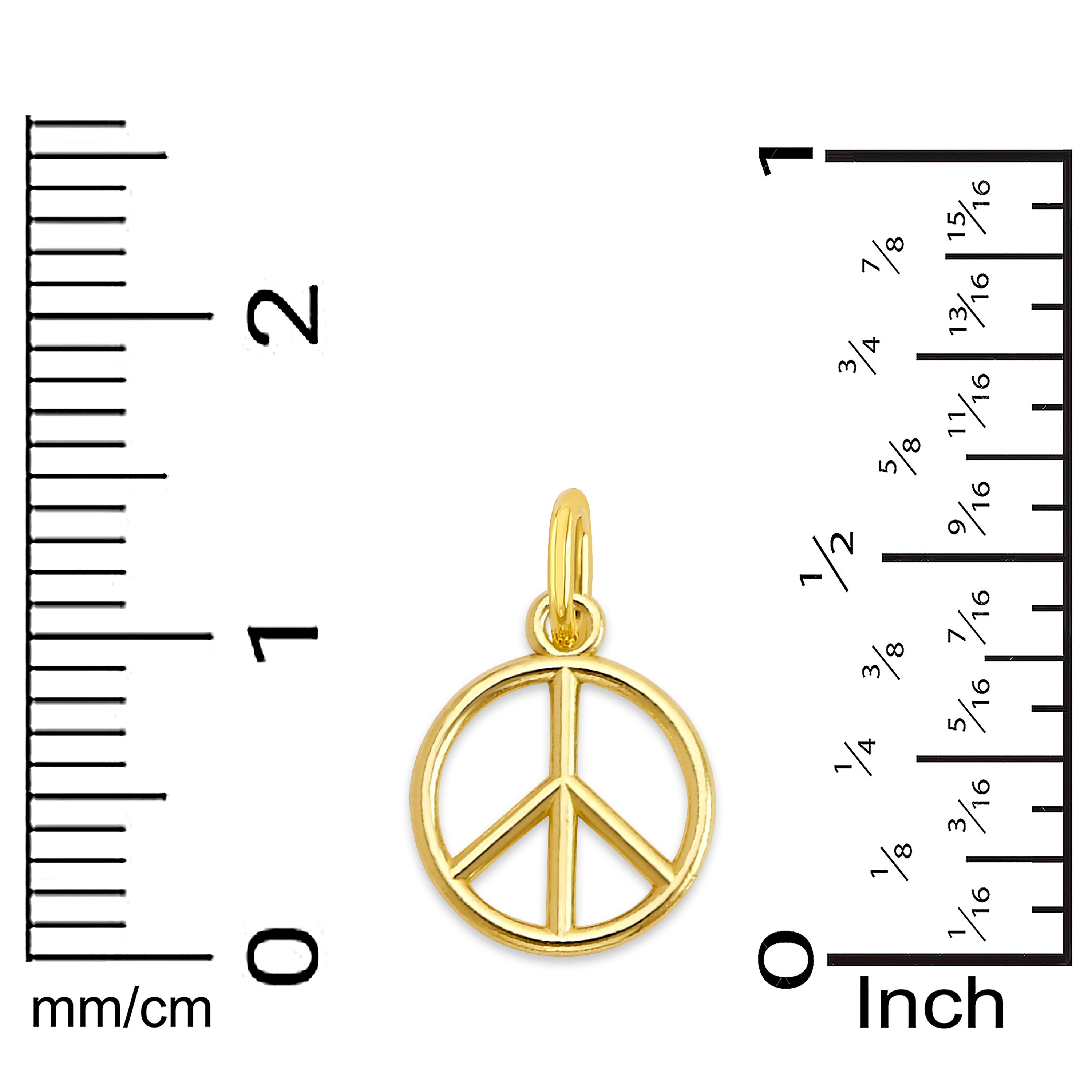 Tiny 10k/14k Gold Peace Sign: Solid Gold Charm Pendant - Etsy