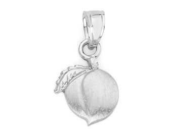 Sterling Silver Peach Pendant: Georgia State Jewelry Gift