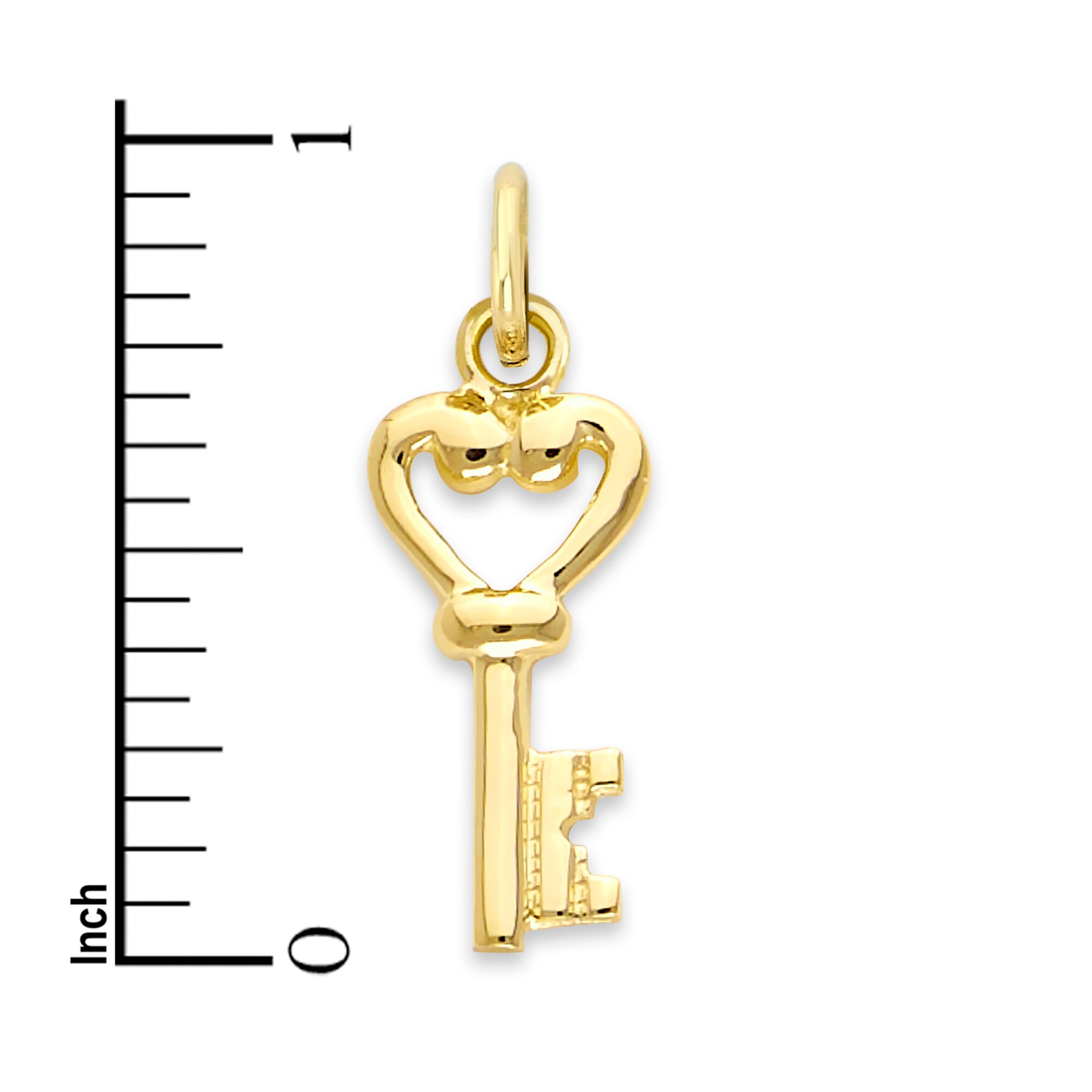 Solid 10k/14k Gold Heart Key Charm: Romantic Jewelry - Etsy