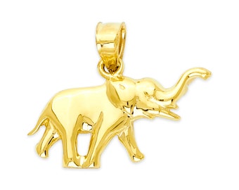 14k massief gouden olifanthanger: dierensieraden geluk brengen
