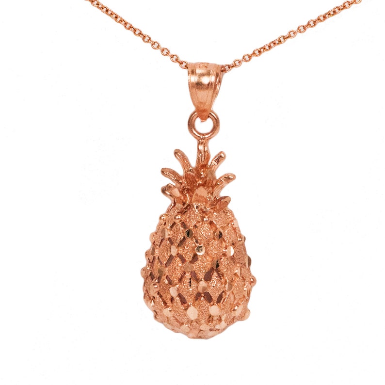 14k Rose Gold Pineapple Necklace
