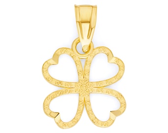 10k Yellow Gold Four Leaf Clover Necklace