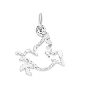 Sterling Silver Dove Charm: Holy Spirit Religious Gift