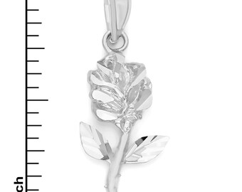 Serebra Jewelry Collana Con Ciondolo Rosa In Argento Sterling 925, Unisex, Lunghezza 40+7cm, Regalo In Sacchetto Di Iuta