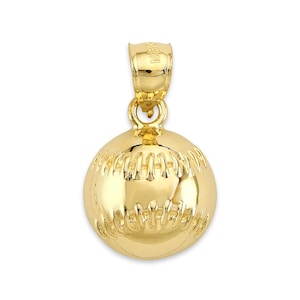 Solid Gold Baseball Pendant Available in 10k or 14k - Sports Jewelry Unique Gifts