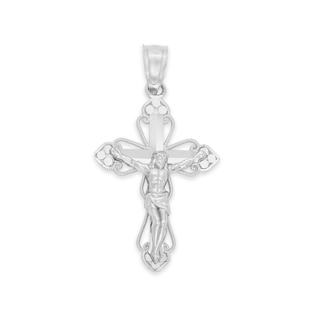 925 Sterling Silver Crucifix Pendant Silver Cross Pendant Religious