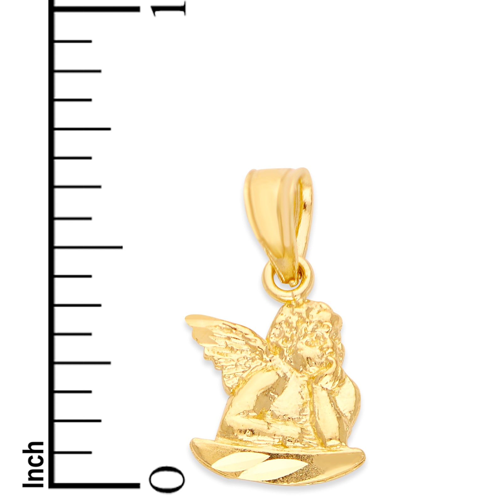 14k Solid Gold Angel Pendant Necklace Dainty Angel Necklace Etsy