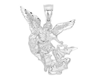 Sterling Silber St. Michael Medaille - Erzengel Michael Halskette