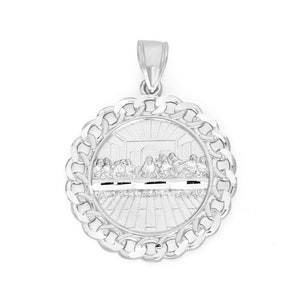 Sterling Silver Last Supper Pendant - Religious Christian Gift
