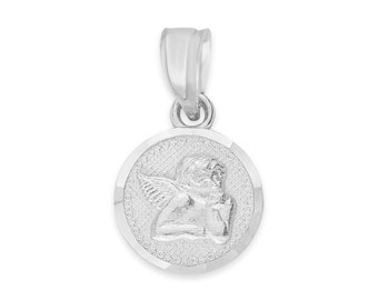 925 Sterling Silver Angel Medal Necklace: Dainty Religious Jewelry