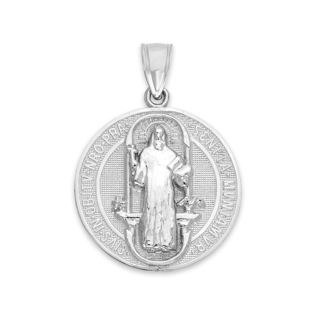 Saint Benedict Necklace In Sterling Silver - San Benito Protection Medal, Handmade In Italy, Beautiful & Meaningful