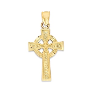 Gold Celtic Cross, 10k or 14k Gold Celtic Cross Pendant Irish Jewelry Dainty Necklace Cross for Her Mens Gold Celtic Cross Necklace