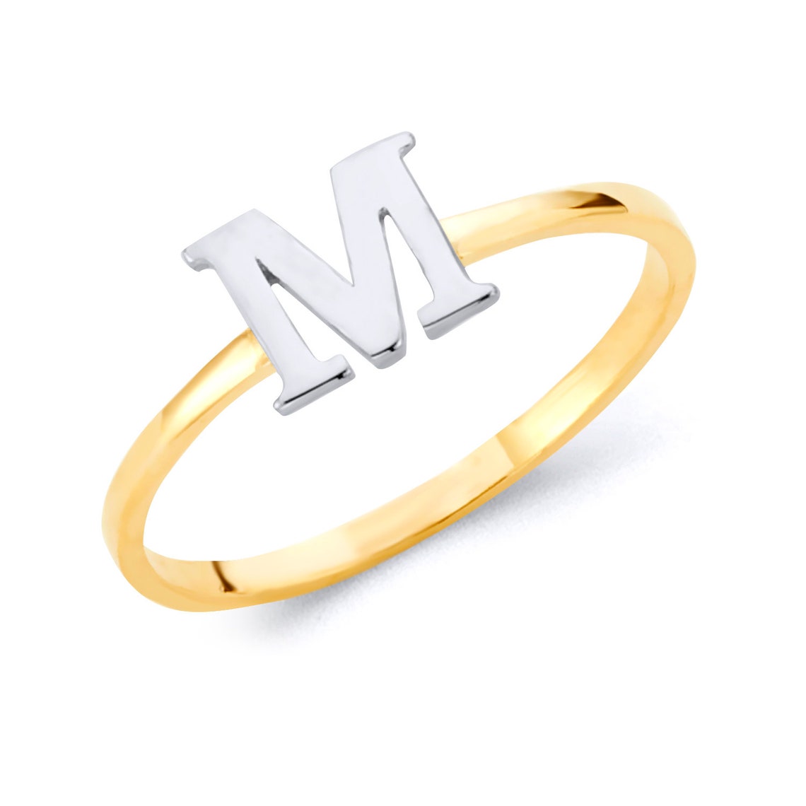 10k Gold Initial Ring Personalized Ring Gifts for Women Name Etsy