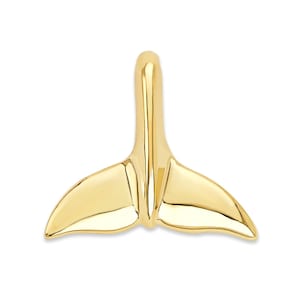 Dainty Gold Whale Tail Necklace 10k or 14k Gold Whale Tail Pendant Whale Jewelry Dainty Whale Necklace Whale Charm Anniversary Gift for Her