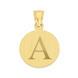Collar con inicial de oro de 10 quilates, joyería con inicial, medallón de moneda personalizado para mujer, colgante de letra, moneda, regalo de joyería, collar con alfabeto dorado