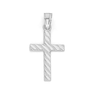 14k White Solid Gold Cross Pendant - Dainty Religious Jewelry Gifts for Baptism