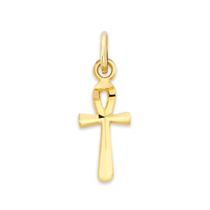 14k Solid Gold Ankh Charm: Symbol of Life Pendant