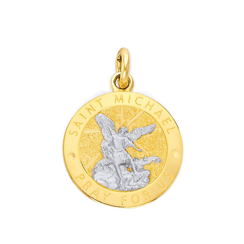 Gold St Michael Charm for Bracelet 10k or 14k Solid Gold St Etsy