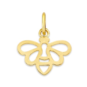 Pendentif abeille en or massif 10 carats/14 carats - Charm insecte - Bijoux en or inspirés de la nature