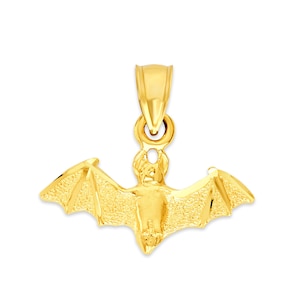 14k Gold Bat Necklace, Gothic Jewelry Real Gold Vampire Bat Pendant Gifts for Her, Spirit Animal Memorial Jewelry Gifts Ladies Goth Necklace
