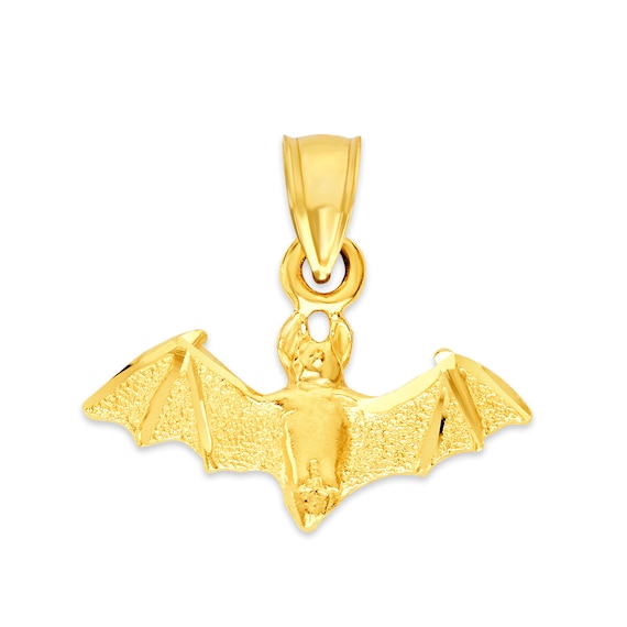 10k Gold Bat Necklace Gothic Jewelry 
